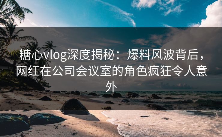 糖心vlog深度揭秘：爆料风波背后，网红在公司会议室的角色疯狂令人意外